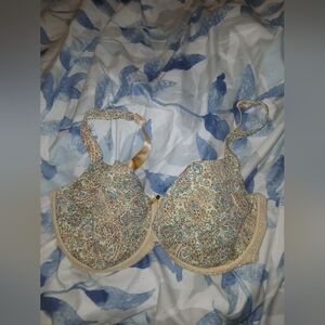 Kinga Paisley Print Bra with Cream Accents